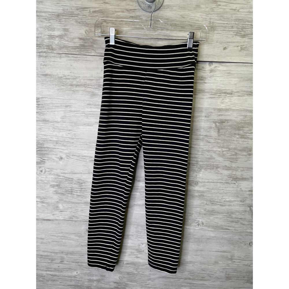 J Crew Pants Womens XS Black White‎ Striped High Rise Stretch Cotton AL017